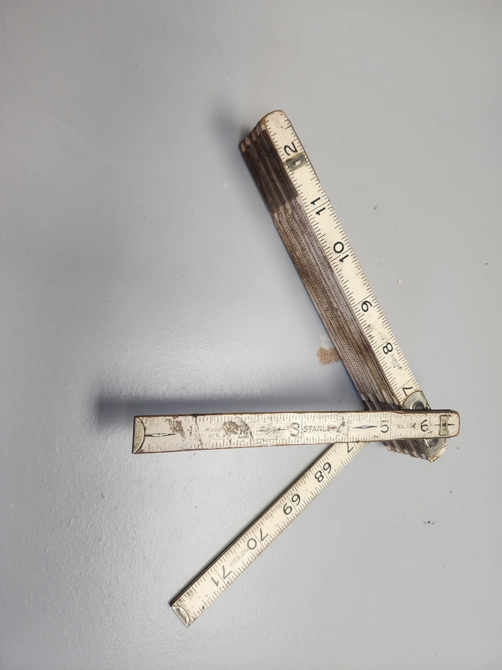 Stanley Folding Wooden Ruler in Cream and Brown - Picture 3 of 12